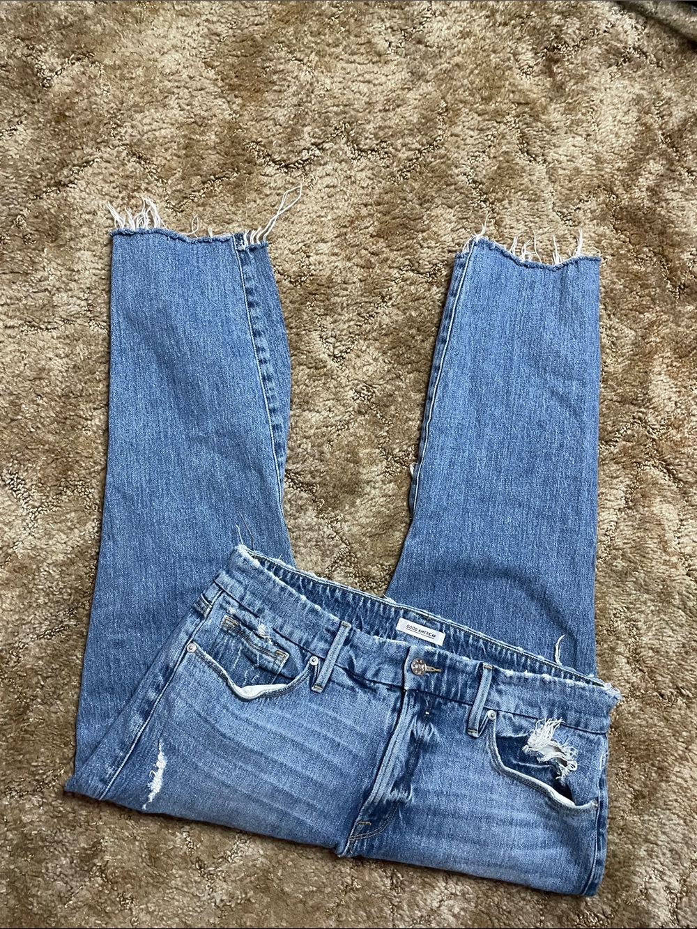 Good American Distressed Good Girlfriend Denim Jean Size 10/30